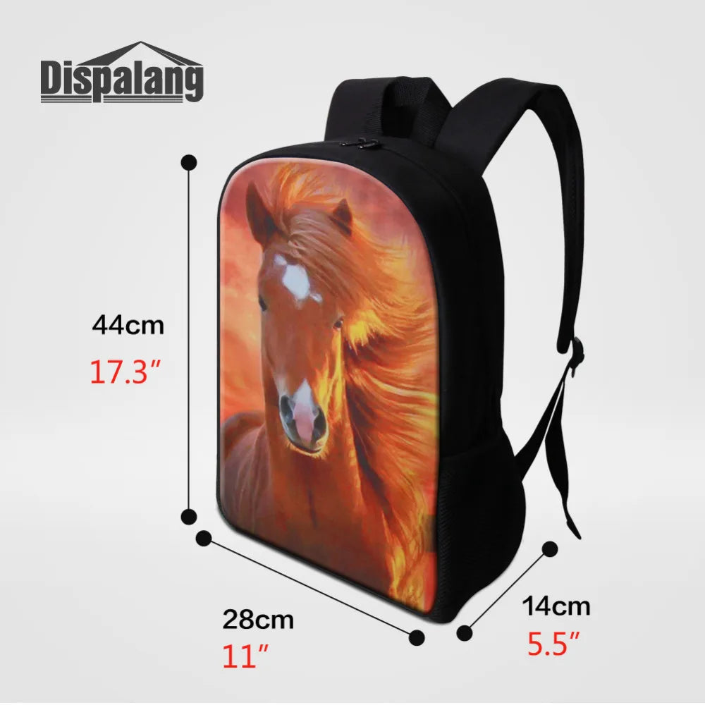 16 Inch Deer Print School Bag for Girls