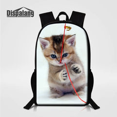 Cat Printing Backpack 16 Inch Women Backpack School Bag For Girls