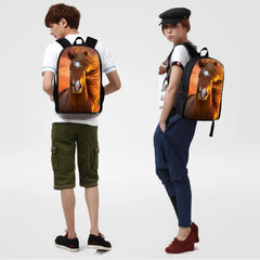 Dog Print Women Backpack 16 Inch School Bag for Teenage Girls