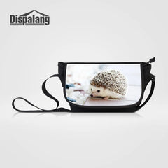 Hedgehog Print Canvas Shoulder Bag for Women