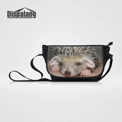 Hedgehog Print Canvas Shoulder Bag for Women