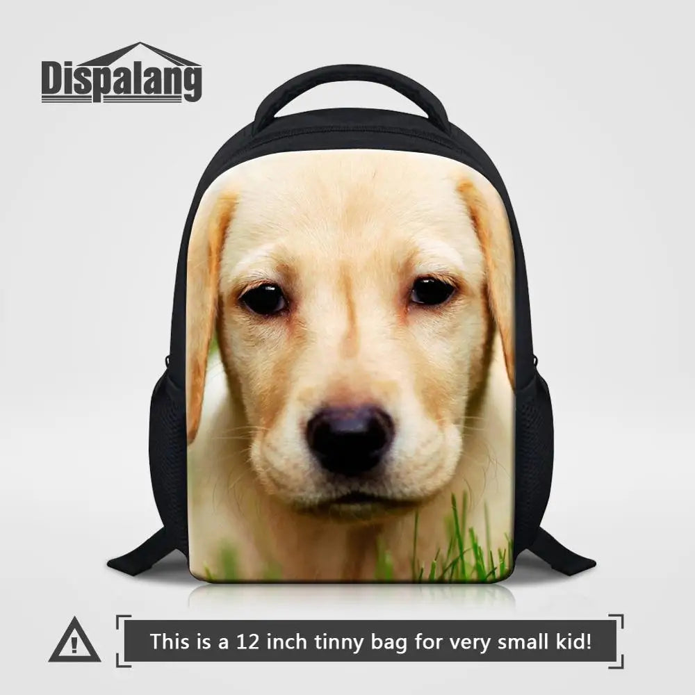 12 Inch Kids Animal School Bags Dog Print Child Small School Backpacks