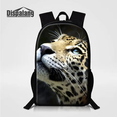 Vintage Casual Men Backpack Leopard Women Animal 3D Print School Bags