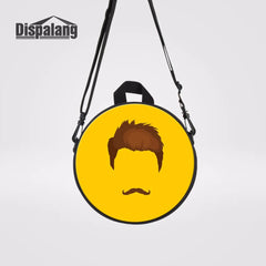 Cartoon Hairstyle Prints Kids School Bag Round Bag Knapsack