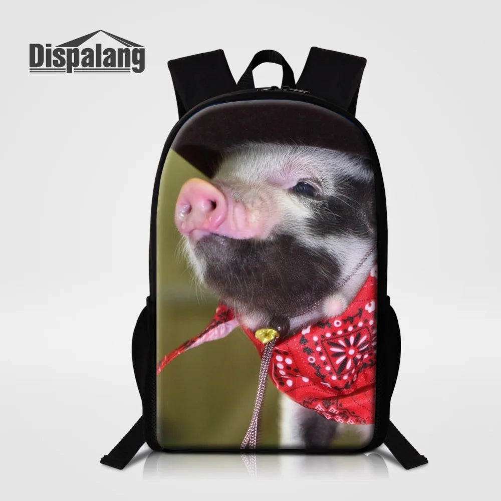 Pig High Women Backpack For Teen Girls Large Capacity Casual Backpacks