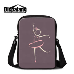 Casual Messenger Bag Ballet Toe Shoes Violin Prints Crossbody Bags