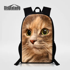 Cat Print Preppy Style Kids School Bag Girls Boys Teenager Backpack