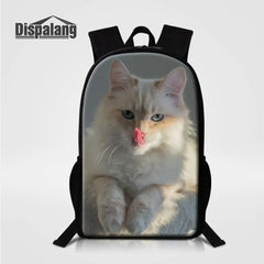 Cat Printing Women Backpack Female Animal Rucksack Kids School Bag