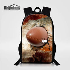 Football Print School Bags for Boys Girls Backpack