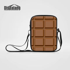 Chocolate Pattern Girl's Crossbody Bag Women Messenger Bags