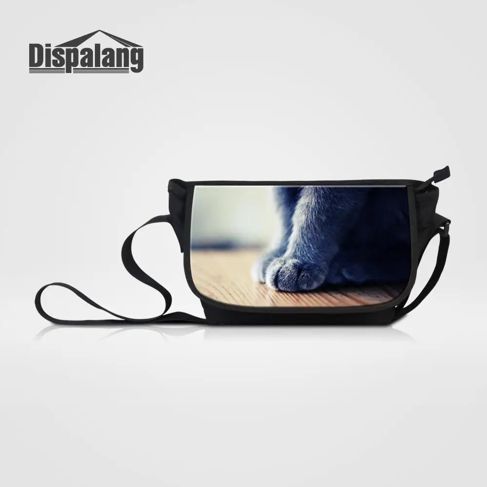 Cat Print Messenger Bag Large Capacity Crossbody Womens Shoulder Bag