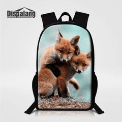 Fox Printing Women Backpack Animal High Kids School Bags For Teenagers