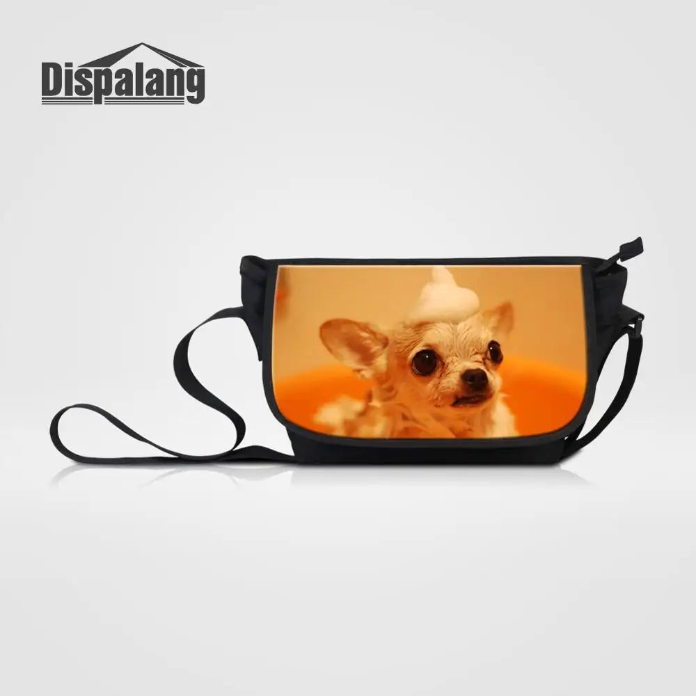 Dog Print Womens Shoulder Bags Large Capacity Canvas Casual Messenger bag
