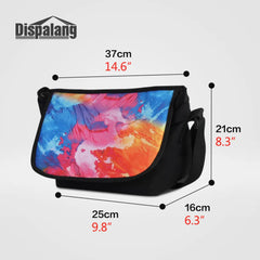 Canvas Messenger Bag Music Note Print Crossbody Business Shoulder Bag
