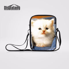 Cat Prints Girls Messenger Bag Women Shoulder Bags Casual Mini Cross Body Bag