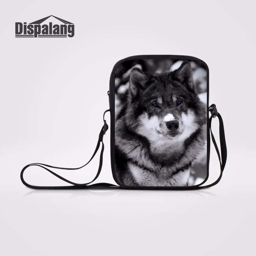 Wolf Printing Crossbody Bag For Women Casual Shoulder Small Sling Bag