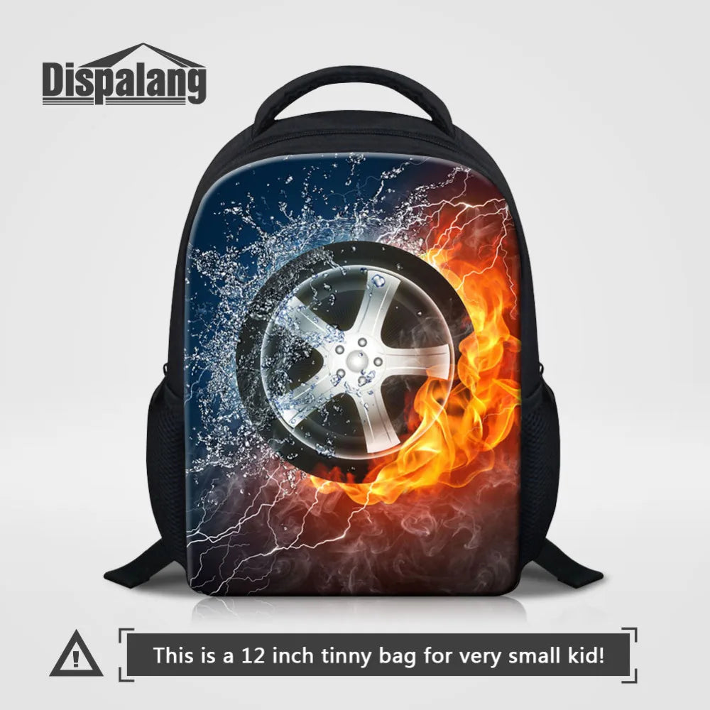 Flame Print Small Children School Backpack Mini Schoolbag For Toddler Baby Girls
