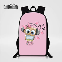 Fox Backpack For Children Cartoon School Bags Animal Owl Bear Pig Printing