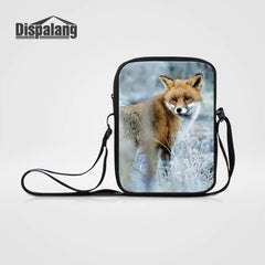 Fox Prints Small Shoulder Bag Cross Body Bag Mini Messenger Bags For Women