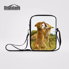 Funny Fox Prints Mini Messenger Bag for Women