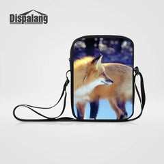 Funny Fox Prints Mini Messenger Bag for Women