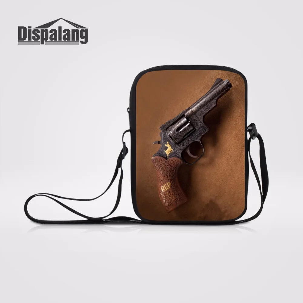 Gun Prints Women Bag Mini Messenger Bag Cross Body Shoulder Bag Casual-bag