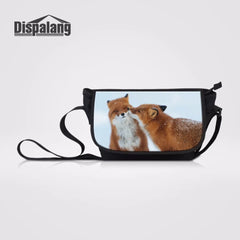 Fox Prints Cross Body Book Bag Messenger Bag for School Boys Girls