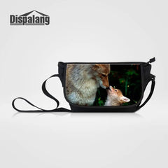 Fox Prints Cross Body Book Bag Messenger Bag for School Boys Girls