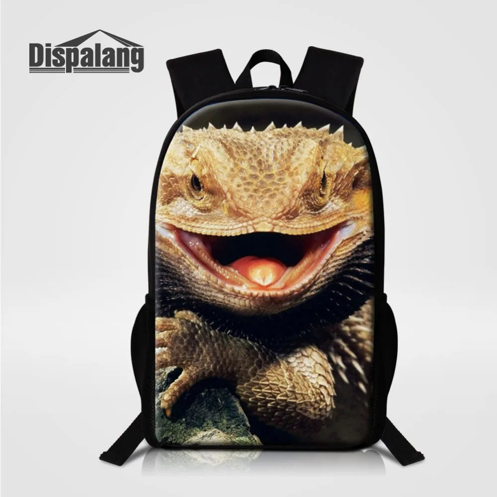 Lizard Children School Bags for Teens Boys Girls Bookbag Animal Backpacks Men