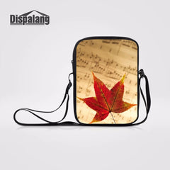 Maple Leaf Prints Small Messenger Bag Music Note Crossbody Bags