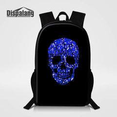 Men Women Backpack Stone Skull Print School Bags For Teenagers
