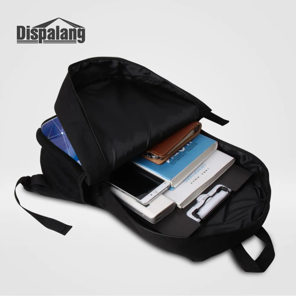 Men Women Backpack Stone Skull Print School Bags For Teenagers