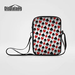 Poker Printing Lady Crossbody Bag Casual Single Mini Messenger Bag