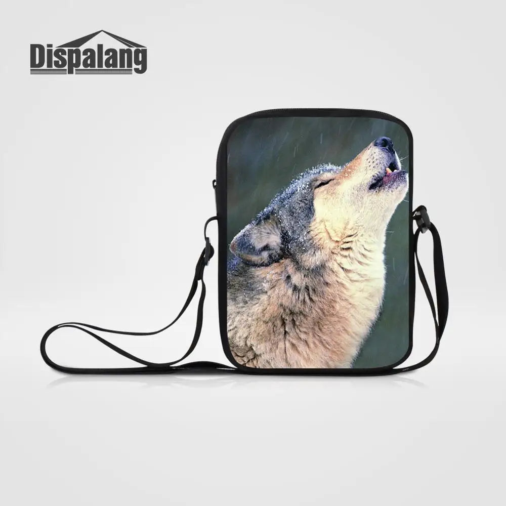 Wolf Prints Mini Shoulder Bag Casual Women Crossbody Bags