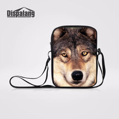 Wolf Prints Mini Shoulder Bag Casual Women Crossbody Bags