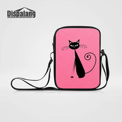 3D Abstract Cat Messenger Bag Pink Crossbody Shoulder Bag For Girl
