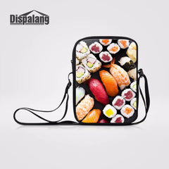 Travel Mini Bag Sushi Prints Small Shoulder Bag Crossbody Messenger Bag
