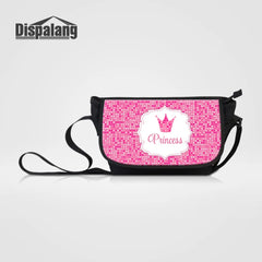 Princess Crown Prints Canvas Messenger Bag for Teen Girls