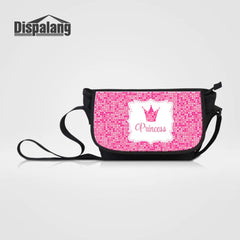 Princess Crown Prints Canvas Messenger Bag for Teen Girls