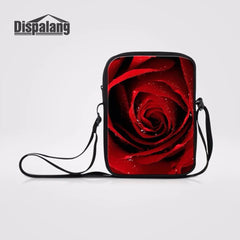 Red Rose Pattern Women Messenger Bags Mini Bag Women Shoulder Bags Crossbody Bag