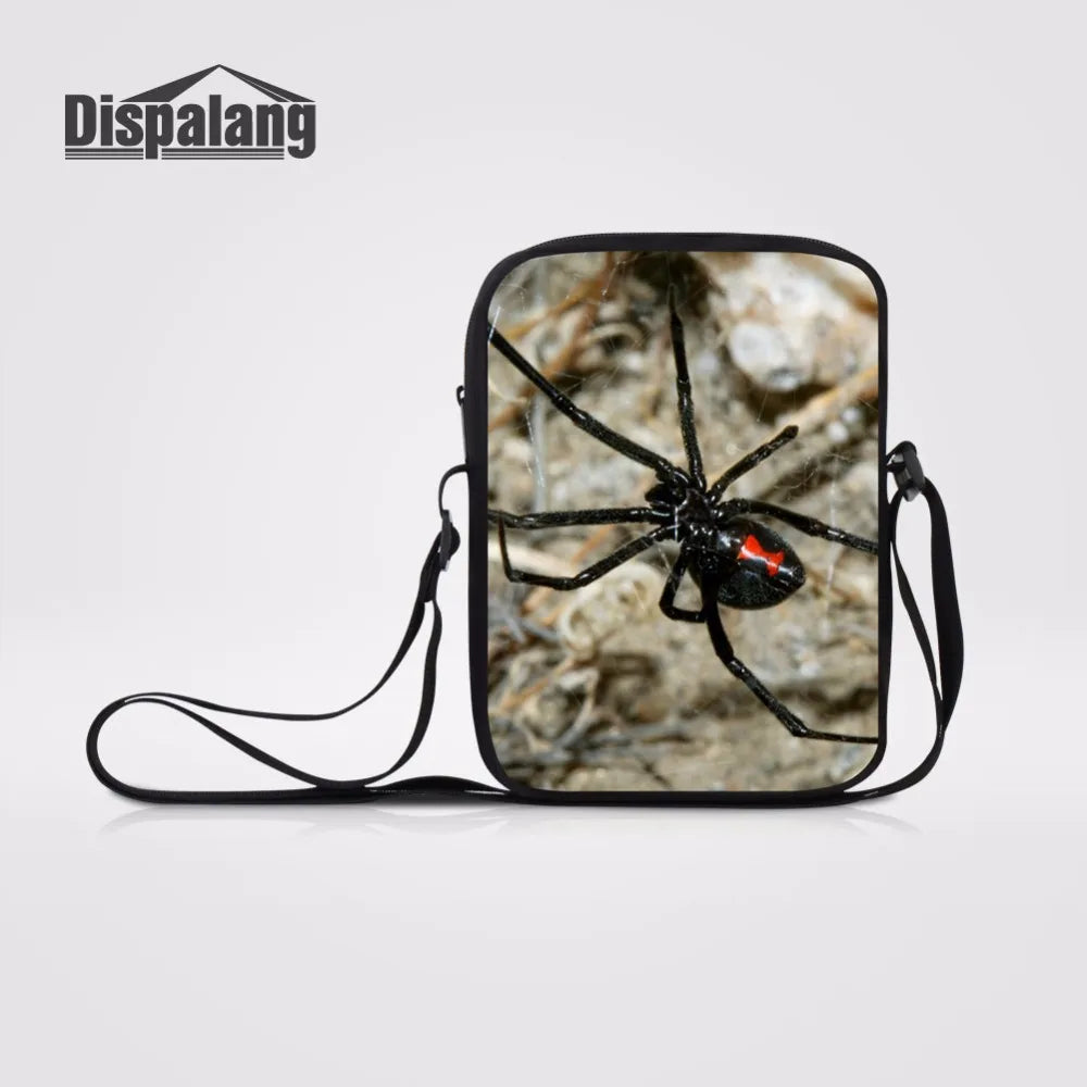 Spider Prints Mini Messenger Bag Travel Crossbody Bag For Women