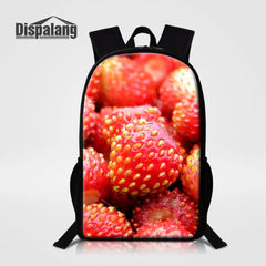 Strawberry Women 16 Inch Backpacks Kids School Bag Rucksack For Girls Ladies