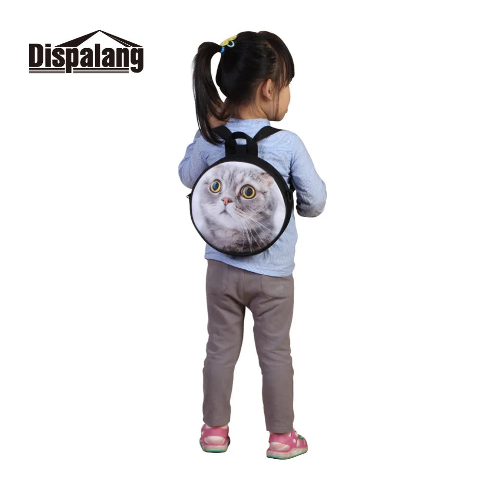 Universe Galaxy Print Shoulder Bag Round Backpack Kindergarten Baby School Bag