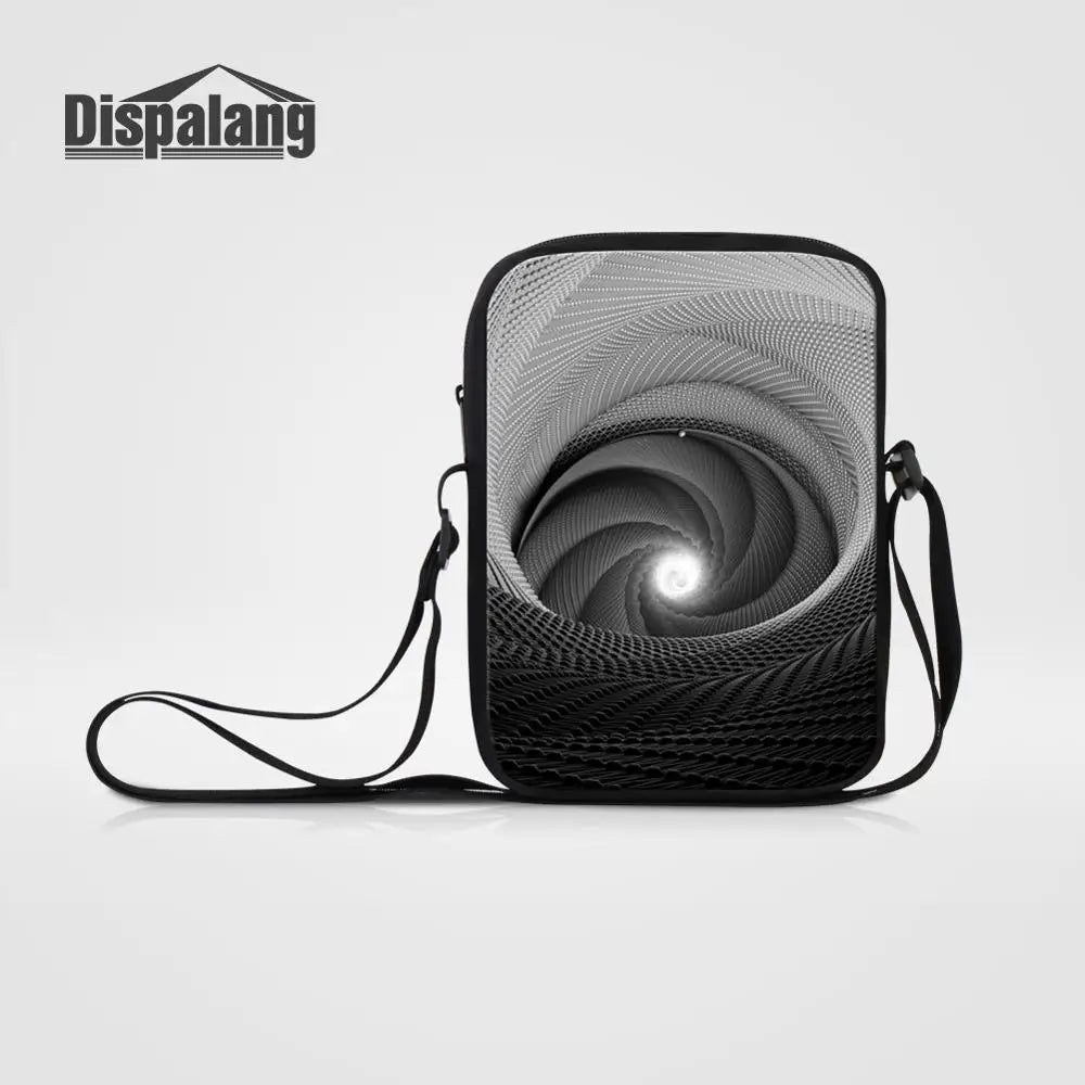 Geometric Print Mini Messenger Bag for Women