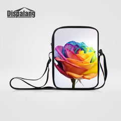 Yellow Roses Pattern Small Messenger Bag Mini School Bags For Girls