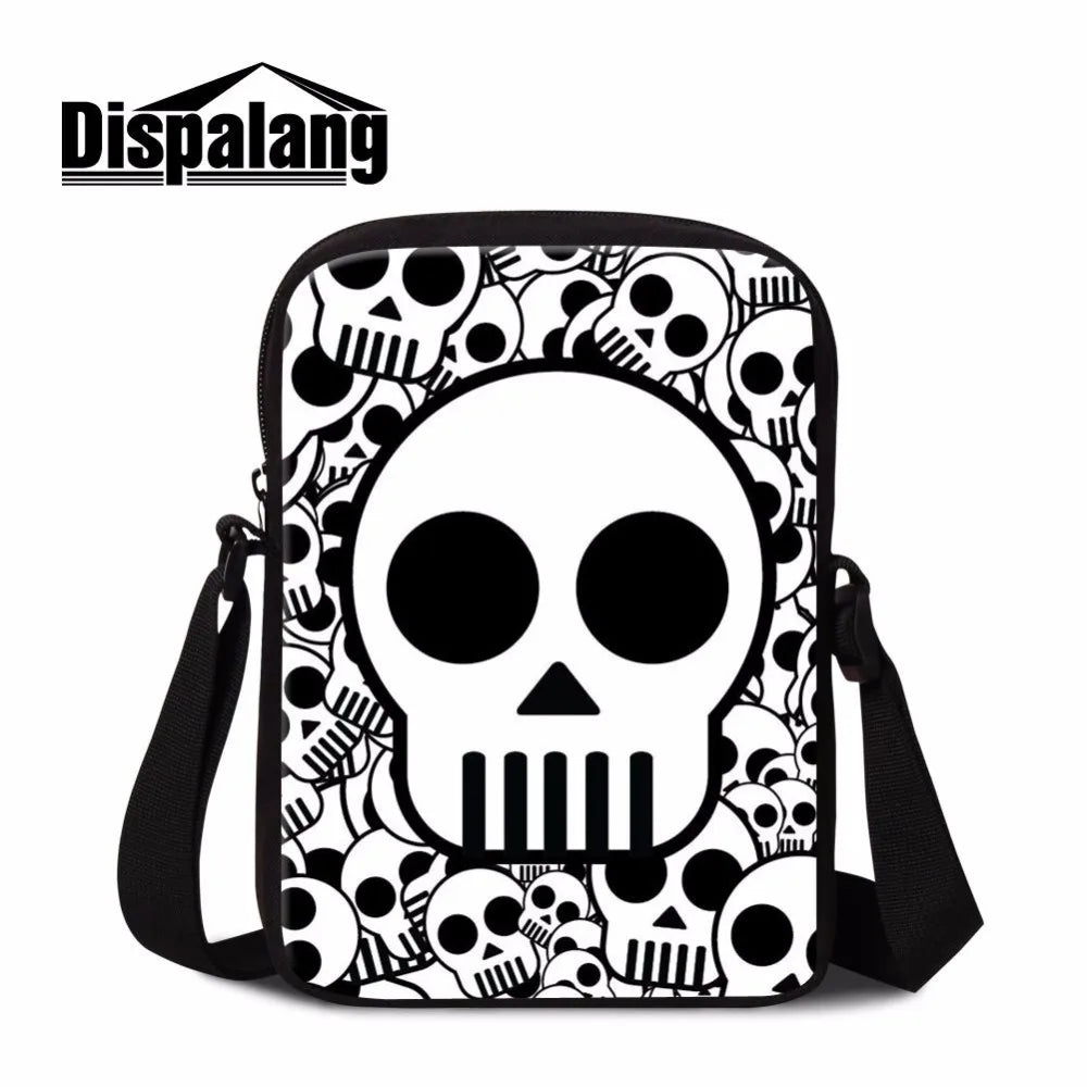 Skull Head Mini Travel Messenger Bag Crossbody Sling