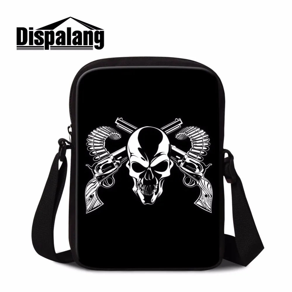 Retro Skull Head Messenger Bag Small Crossbody Sling Bag
