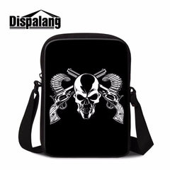 Retro Skull Head Messenger Bag Small Crossbody Sling Bag