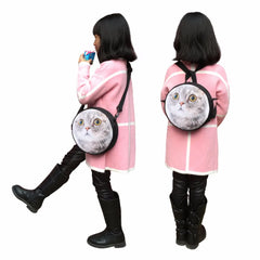 Cat Small Book Bag for Child Kindergarten Mini Messenger Bag for Little Girls