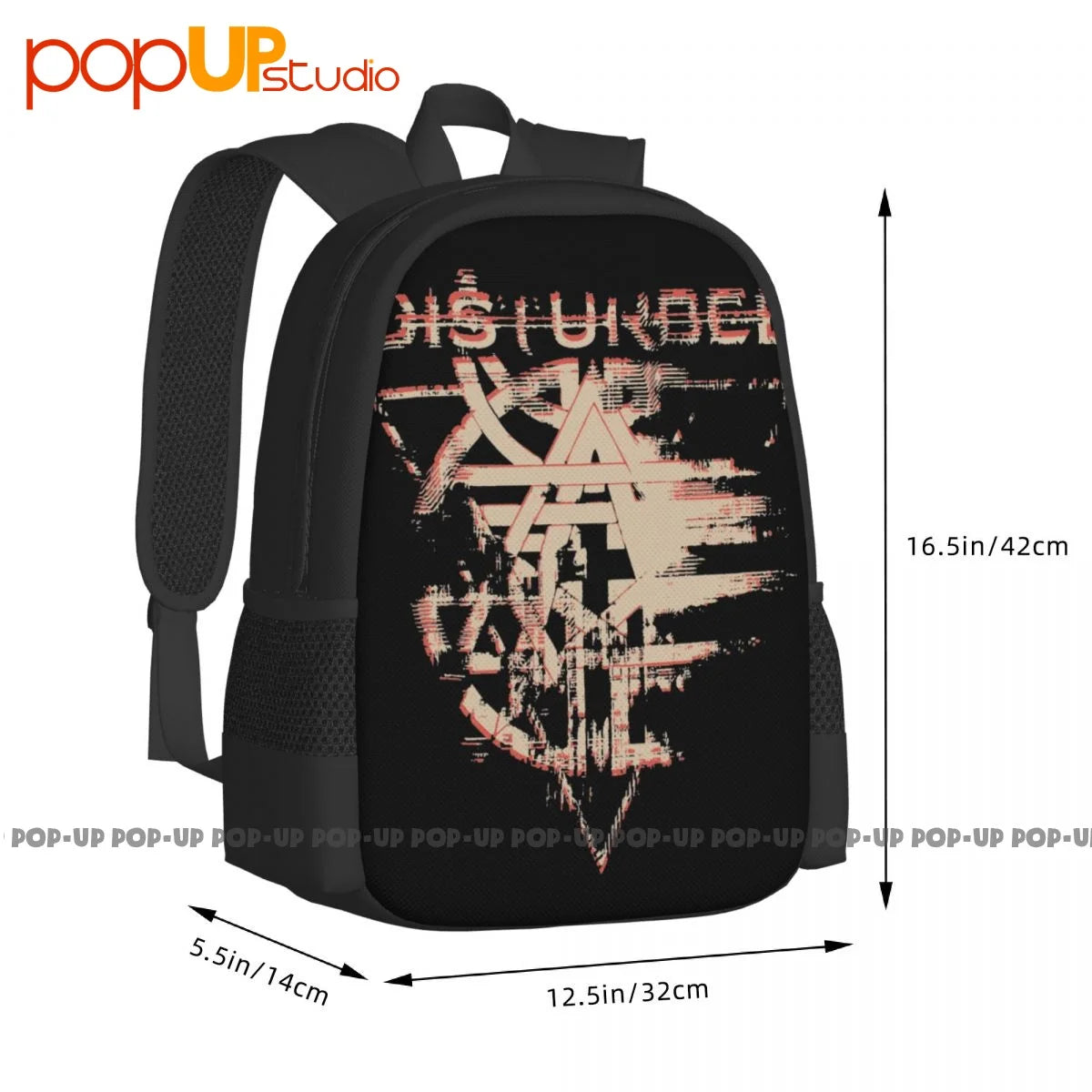 Disturbed Fractured Backpack Large Capacity Travel Swimming